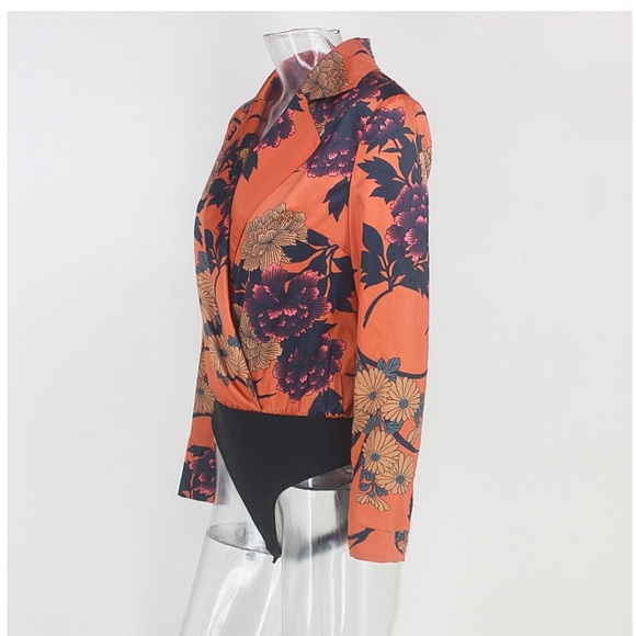 NEW! Silk Floral Bodysuit - Picture 6 of 8